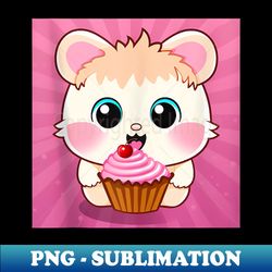 otaku kawaii anime hamster with candy - modern sublimation png file - vibrant and eye-catching typography