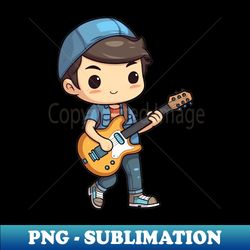 A boy playing his favourite guitar - Stylish Sublimation Digital Download - Perfect for Creative Projects