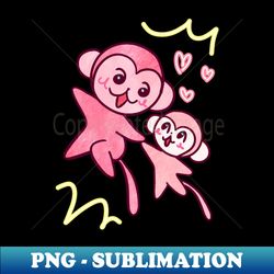 father and baby monkey - png transparent sublimation design - enhance your apparel with stunning detail