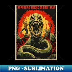 vintage reptilian propaganda poster - premium sublimation digital download - capture imagination with every detail