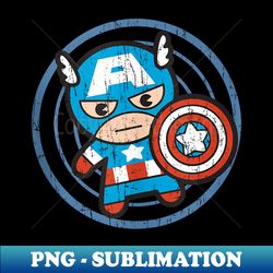 marvel kawaii chibi captain america circle logo distressed - elegant sublimation png download - perfect for sublimation mastery