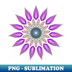stained glass inspired flower mandala - modern sublimation png file - bold & eye-catching