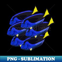 regal blue tang marine aquarium fish group  coral reef wildlife - aesthetic sublimation digital file - vibrant and eye-catching typography