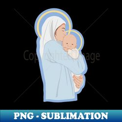 mary and baby jesus - signature sublimation png file - add a festive touch to every day