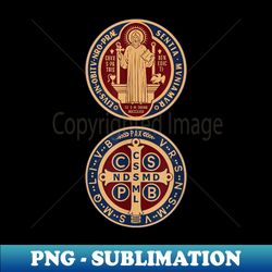 Saint Benedict Sacramental Medal Catholic - PNG Transparent Sublimation File - Fashionable and Fearless