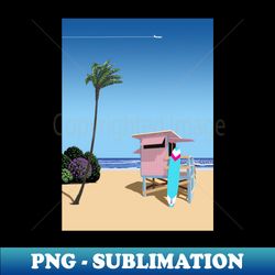 California USA Surf beach - City Pop art - Retro PNG Sublimation Digital Download - Perfect for Sublimation Art