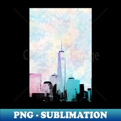 lower manhattan watercolor - sublimation-ready png file - spice up your sublimation projects