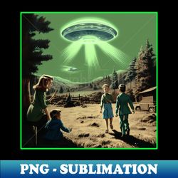 childhood ufo encounter memories vintage comics style drawing - aesthetic sublimation digital file - transform your sublimation creations