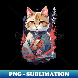 a cat in a kimono - high-quality png sublimation download - unleash your creativity