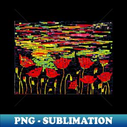 poppies tiled - vintage sublimation png download - defying the norms