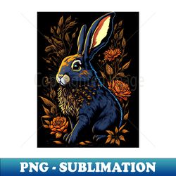 vintage style cute rabbit - png transparent sublimation file - defying the norms