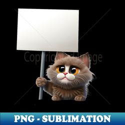 cat with empty sign - elegant sublimation png download - unleash your creativity