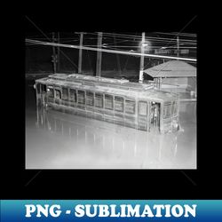 trolley car in flood 1923 vintage photo - exclusive png sublimation download - perfect for sublimation mastery