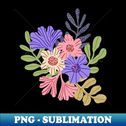 wild maximalist flowers in pastel colors - exclusive png sublimation download - spice up your sublimation projects