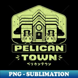 pelican town emblem - exclusive sublimation digital file - vibrant and eye-catching typography