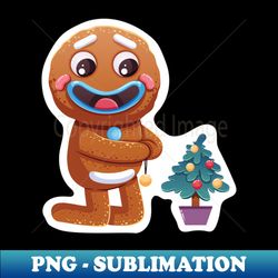 christmas sticker ginger man sticker - instant sublimation digital download - stunning sublimation graphics