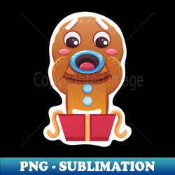 christmas sticker ginger man sticker - exclusive sublimation digital file - revolutionize your designs