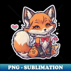 cute foxy girl with heart - signature sublimation png file - bold & eye-catching