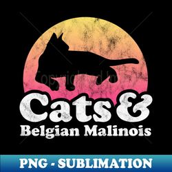 cats and belgian malinois cat and malinois dog gift - exclusive png sublimation download - enhance your apparel with stunning detail