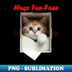 hugs fur-free adorable cat in a box design 3 - elegant sublimation png download - stunning sublimation graphics