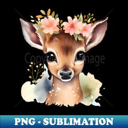 aquarell deer flower - decorative sublimation png file - stunning sublimation graphics