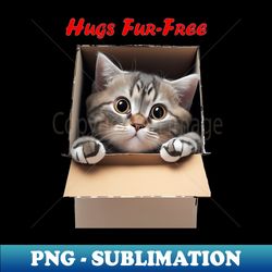 hugs fur-free adorable cat in a box design 2 - sublimation-ready png file - perfect for creative projects