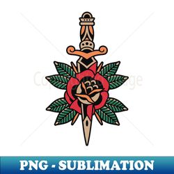 rose dagger tattoo - instant png sublimation download