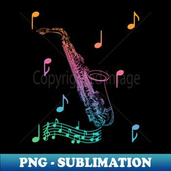 musical saxophone - vintage sublimation png download