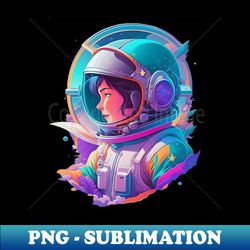 colorful astronaut - Retro PNG Sublimation Digital Download