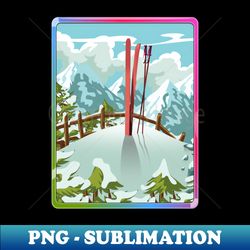 ski landscape - png sublimation digital download