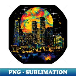 san jose california psychedelic trip a 3d cityscape - retro png sublimation digital download