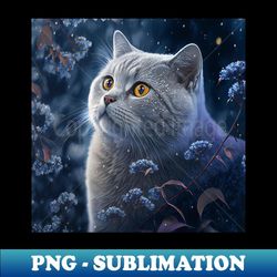 british shorthair in enchanted surrounding - vintage sublimation png download