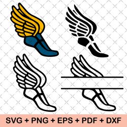 winged shoe svg, hermes shoe, running winged shoe svg, sports svg, sports clipart, track and field svg, digital download