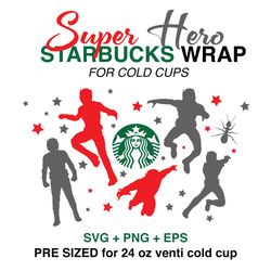 antman wrap svg, marvel svg, starbucks wrap svg, 24oz cold cup svg, venti cold cup svg, full wrap svg, wrap template svg