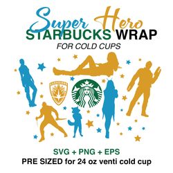 guardians wrap svg, galaxy wrap svg, starbucks wrap svg, 24oz cold cup svg, venti cold cup svg, full wrap svg, wrap svg