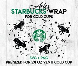 capricorn svg, zodiac wrap svg, starbucks wrap svg, 24oz cold cup svg, venti cold cup svg, full wrap svg, wrap svg