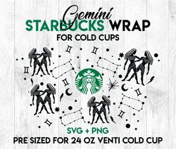 gemini svg, zodiac wrap svg, starbucks wrap svg, 24oz cold cup svg, venti cold cup svg, full wrap svg, wrap svg