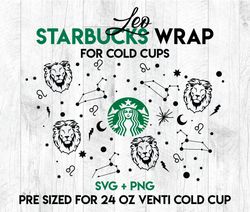 leo svg, zodiac wrap svg, starbucks wrap svg, 24oz cold cup svg, venti cold cup svg, full wrap svg, wrap svg