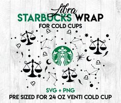 libra svg, zodiac wrap svg, starbucks wrap svg, 24oz cold cup svg, venti cold cup svg, full wrap svg, wrap svg