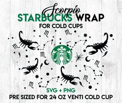 scorpio svg, zodiac wrap svg, starbucks wrap svg, 24oz cold cup svg, venti cold cup svg, full wrap svg, wrap svg