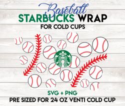 baseball wrap svg, sports wrap svg, starbucks wrap svg, 24oz cold cup svg, venti cold cup svg, full wrap svg, wrap svg