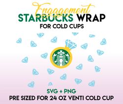 engagement wrap svg, bride wrap svg, starbucks wrap svg, 24oz cold cup svg, venti cold cup svg, full wrap svg,