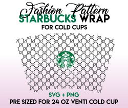 gucci svg, designer svg, starbucks wrap svg, 24oz cold cup svg, venti cold cup svg, full wrap svg, wrap svg