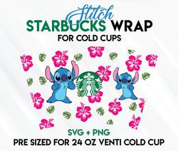 lilo wrap svg, hibiscus wrap svg, starbucks wrap svg, 24oz cold cup svg, venti cold cup svg, full wrap svg, wrap svg