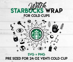 witch wrap svg, magic eyes wrap svg, starbucks wrap svg, 24oz cold cup svg, venti cold cup svg, full wrap svg, wrap svg