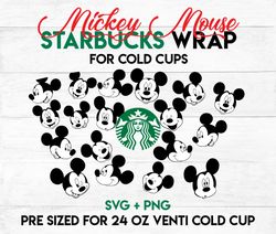 mickey mouse wrap svg, wrap svg, starbucks wrap svg, 24oz cold cup svg, venti cold cup svg, full wrap svg, wrap svg