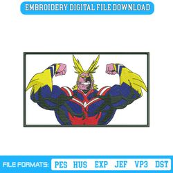 ALL MIGHT Strong Man Embroidery Design Download File