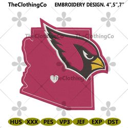 arizona cardinals map logo team embroidery instant download