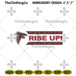 rise up embroidery file, atlanta falcons logo embroidery design, falcons embroidery file