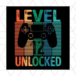 gamer level 12 unlocked teen 12th birthday video game svg